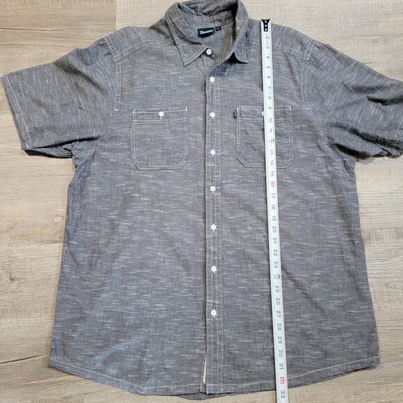 Kavu Mens Short Sleeve Button Up Shirt Size XXL Cotton Minimalist Neutral Gray - Picture 8 of 9